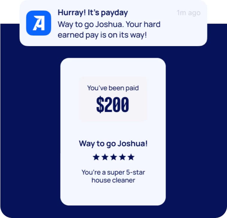 Work. Get paid. Quickly.